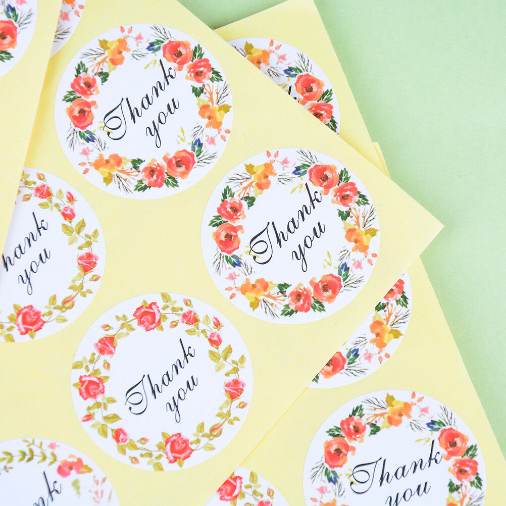 120pcs Thank you Flower Seal Stickers DIY Baking Gift Labels Adhesive Stic.l8