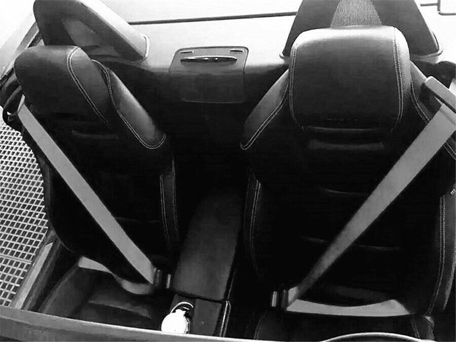Car Seat Belt Black 3 Point Safety Travel Adjustable Retractable Auto Universal