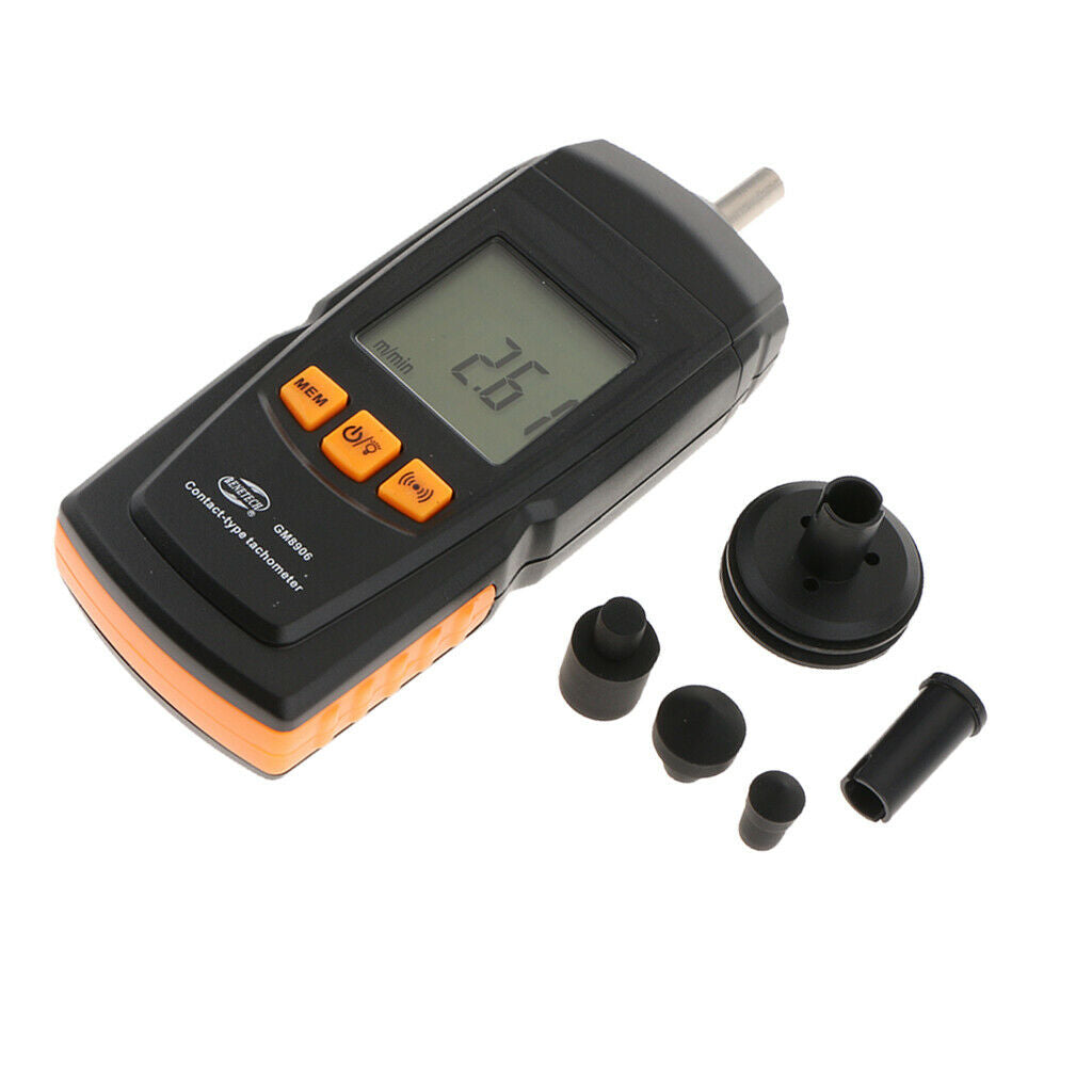 Handheld Digital Contact Tachometer 0.5~19999 Speed Tach Meter RPM Gauge