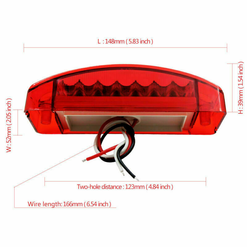 4x Red + Amber 21-LED Side Marker Clearance Tail Lights Trailer Truck Camper 12V