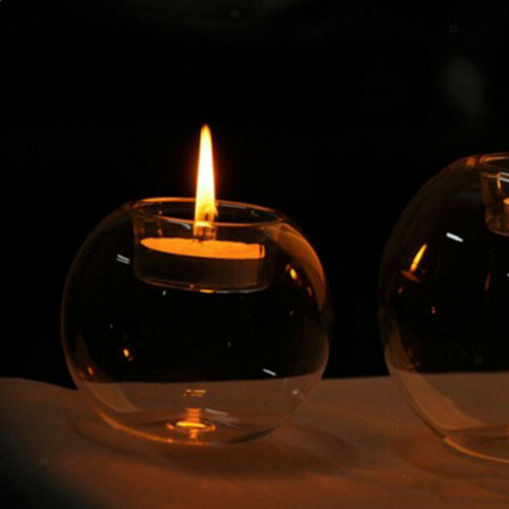Set of 6 Clear Glass Spherical Candle Holder Wedding Party Table Decoration