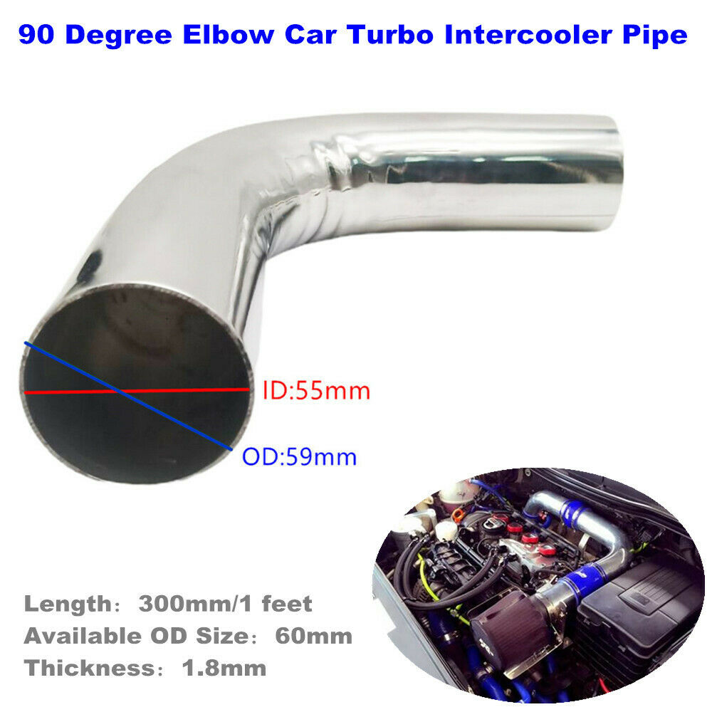 60mm 2.36" 90 Degree Elbow Aluminum Auto Car Turbo Intercooler Exhaust Pipe Tube