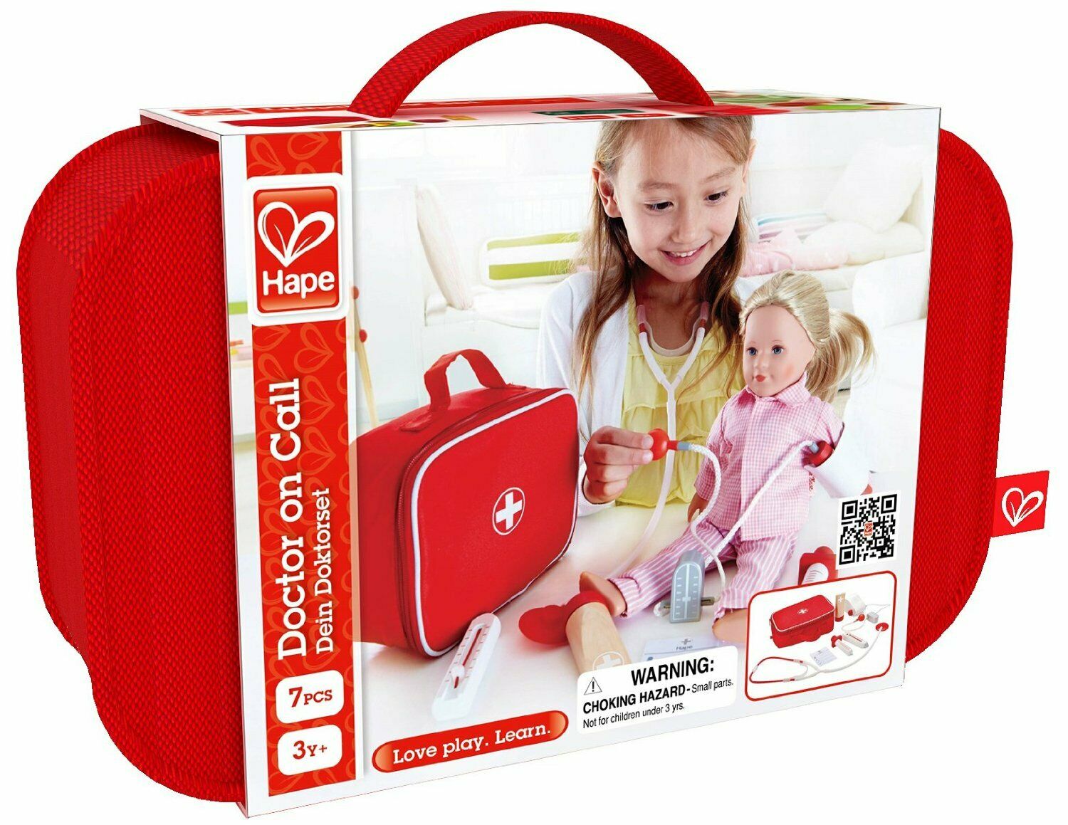 E3010 HAPE Doctor On Call Set Wooden Pieces with Bag [Playscapes] Children 3Yrs+