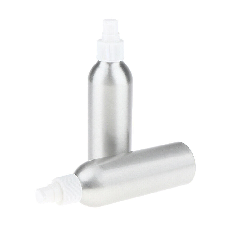2Pieces Reusable Aluminum Empty Pump BottleS for Bathroom Travel hotel White