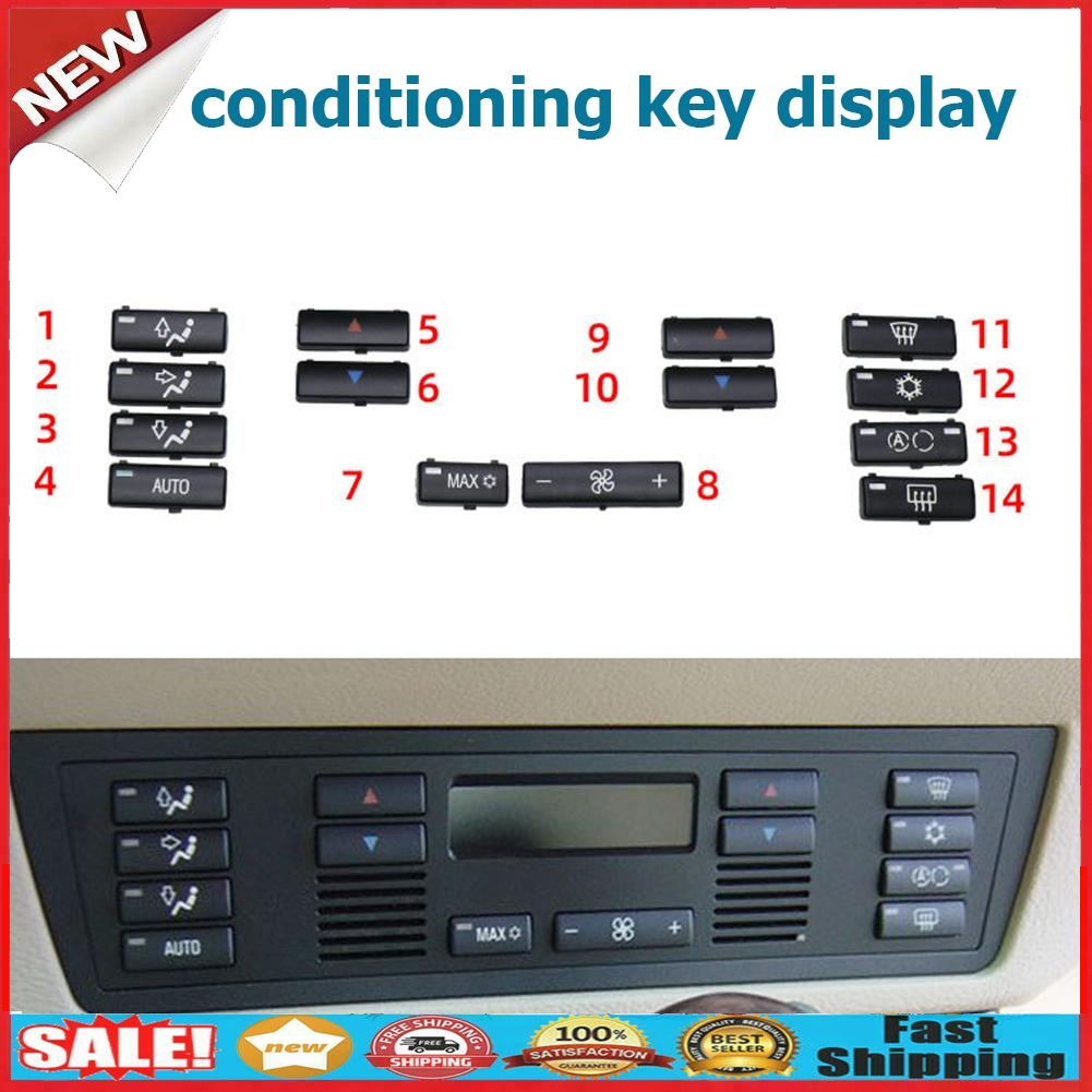 Car Climate Control Air Conditioning Switch Button Covers Caps for BMW E53 @