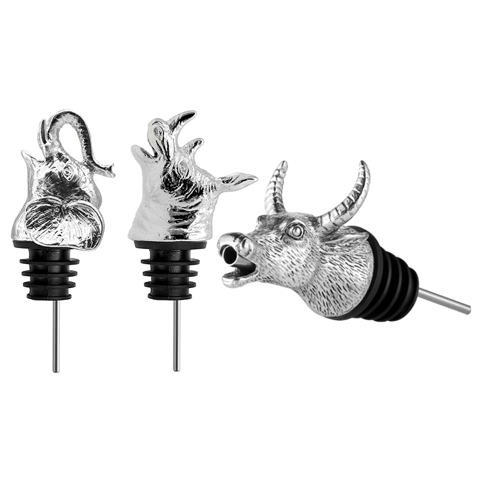 3pcs Metal Wine Bottle Champagne Pourer Stopper Wine Caps Sealers Preservers