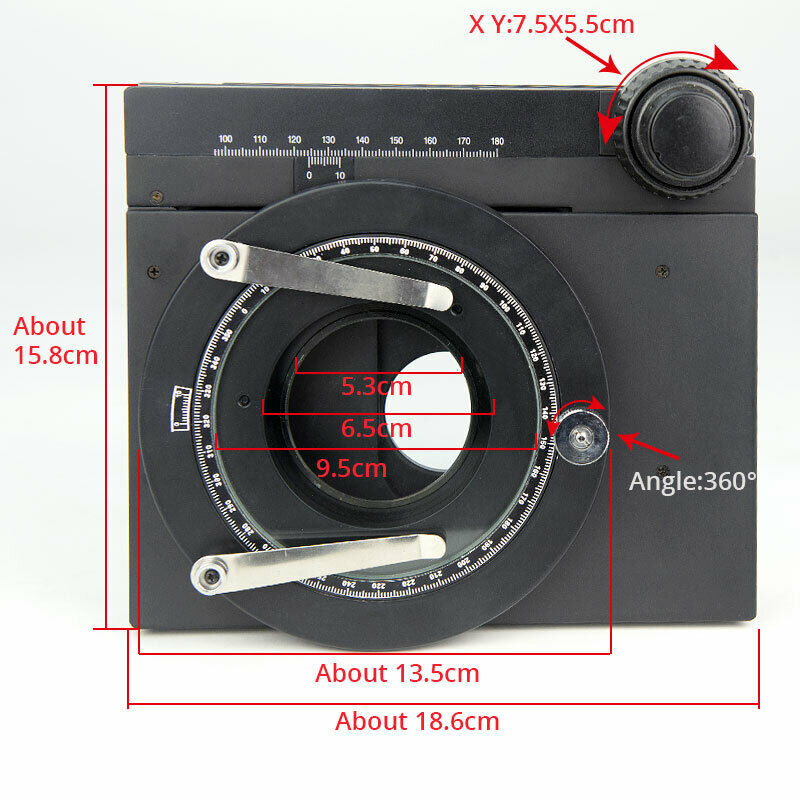360 Degree Rotatable Mechanical Stage X-Y Movable Stage Microscope Parts