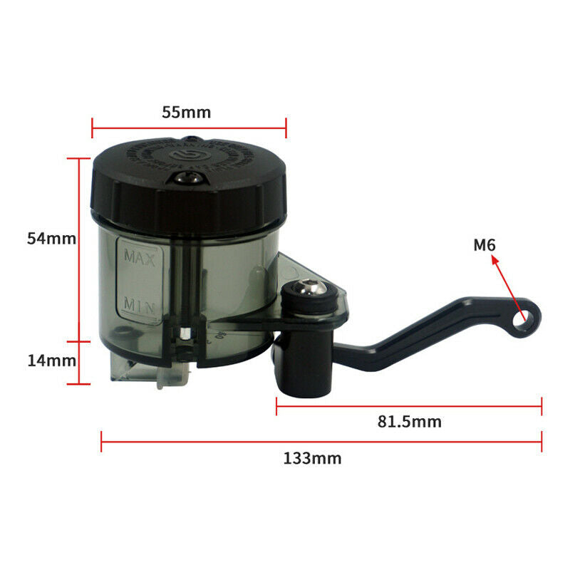 Motorcycle Handlebar Front Brake Fluid Tank Oil Cup Pot Cover +Aluminium Bracket