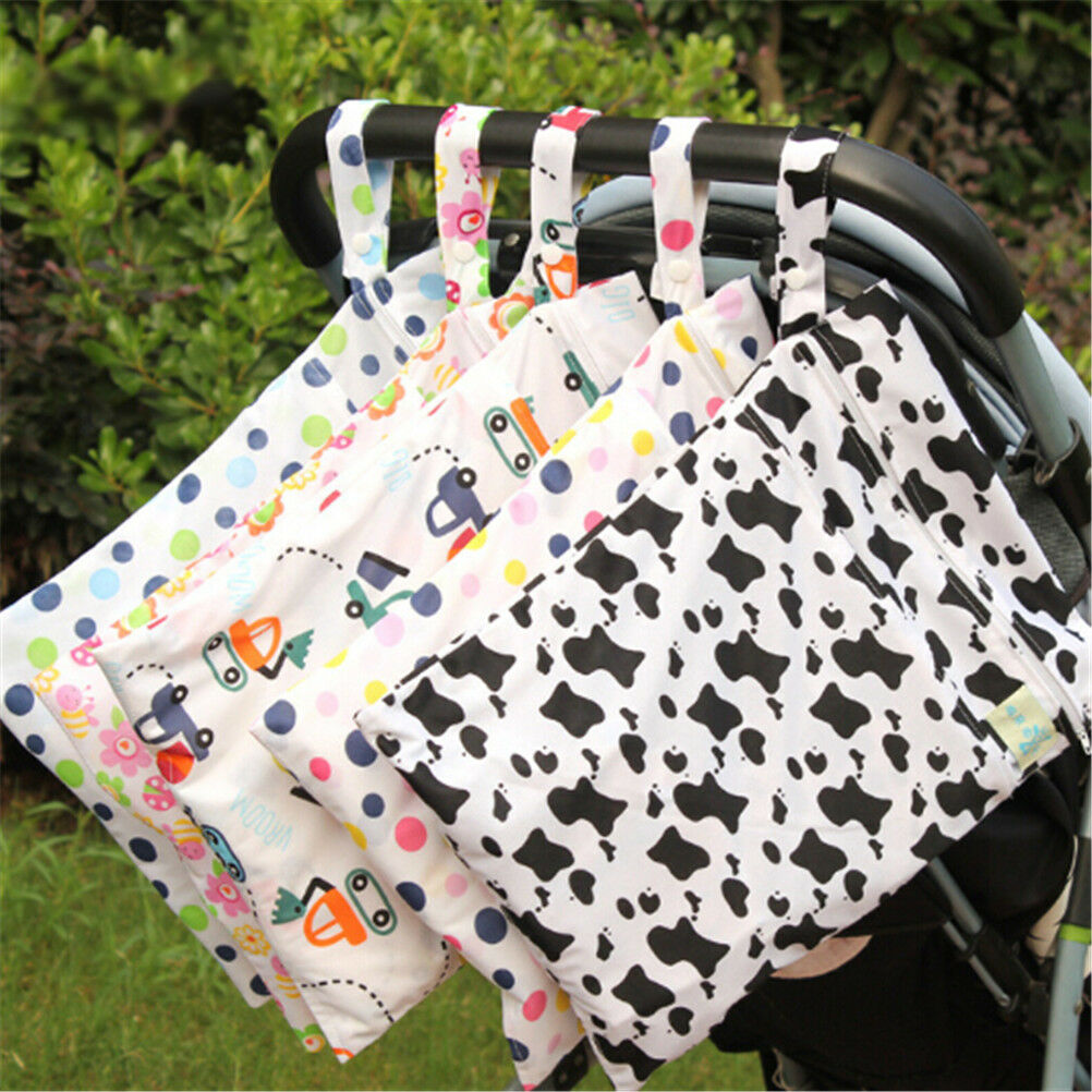 Baby Protable Nappy Washable Nappy Wet Dry Cloth Zipper Waterproof Diaper .l8