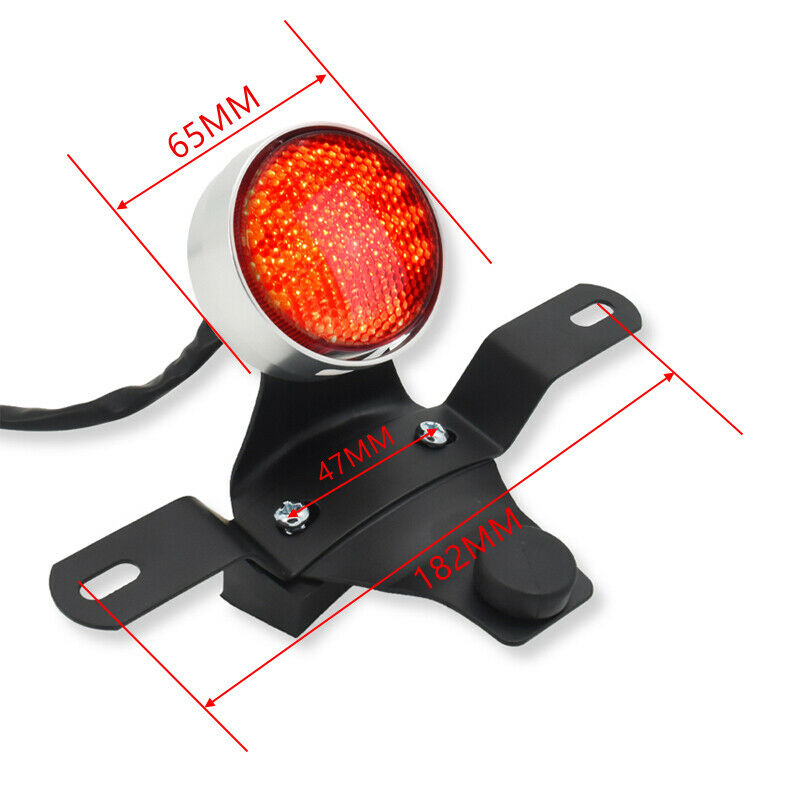 Retro Motorcycle Bike LED Rear Brake License Plate Turn Signal Stop Tail Light