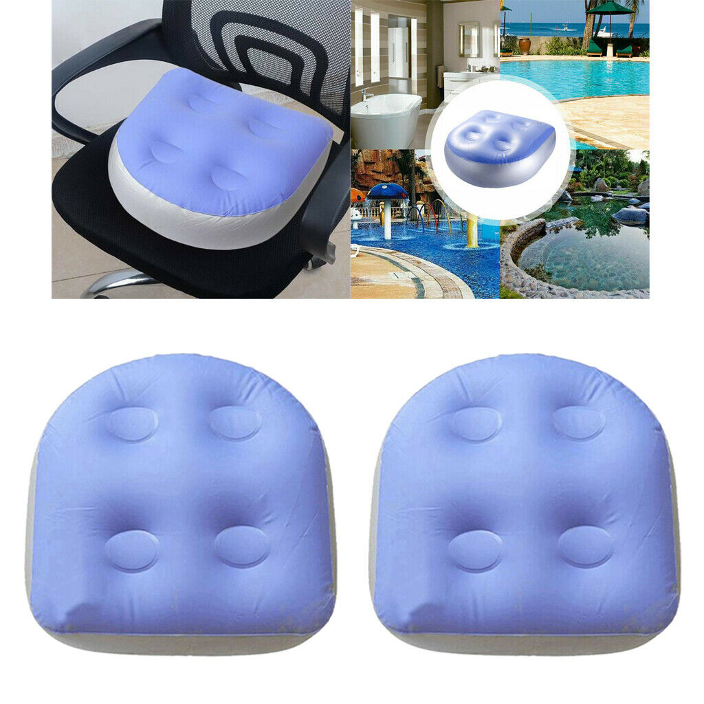 2 Pieces Anti-slip Spa Booster Seat Soft Comfortable PVC Hot Tub Cushion
