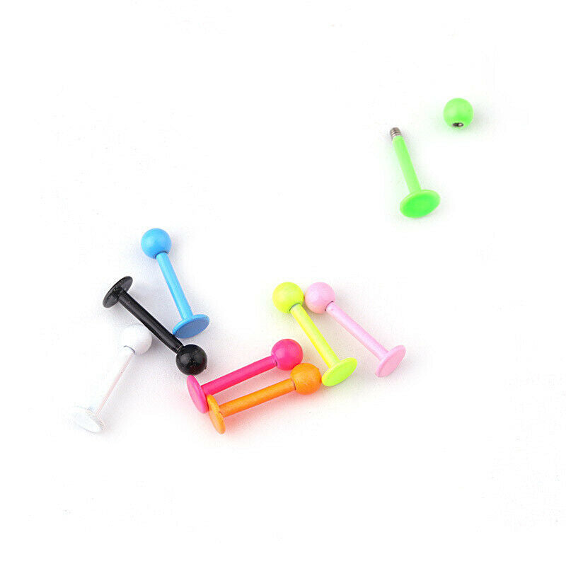 8Pcs Stainless Steel Lip Rings Tongue Nail Cartilage Ear Stud Piercings J.l8