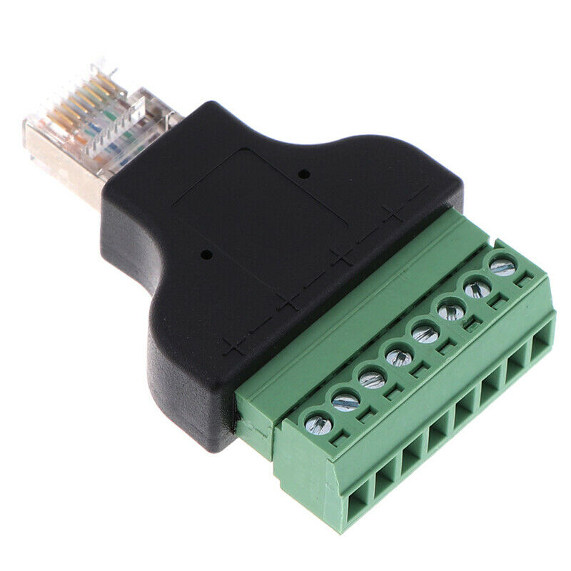 8P8C RJ45 Ethernet Male to 8 Pin AV Terminal Screw Adapter Converter For  Px Lt