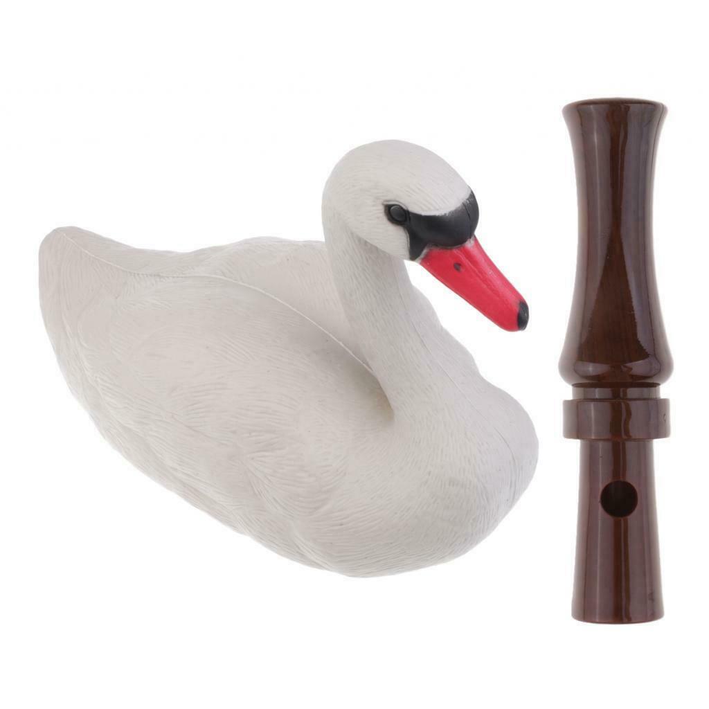 2Pcs Swan Hunting Decoy Goose Decoying with Duck Call Whistle Duck Caller