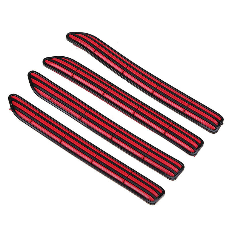4x Universal Car Anti Collision Side Door Edge Guard Rubber Strip Red+Black