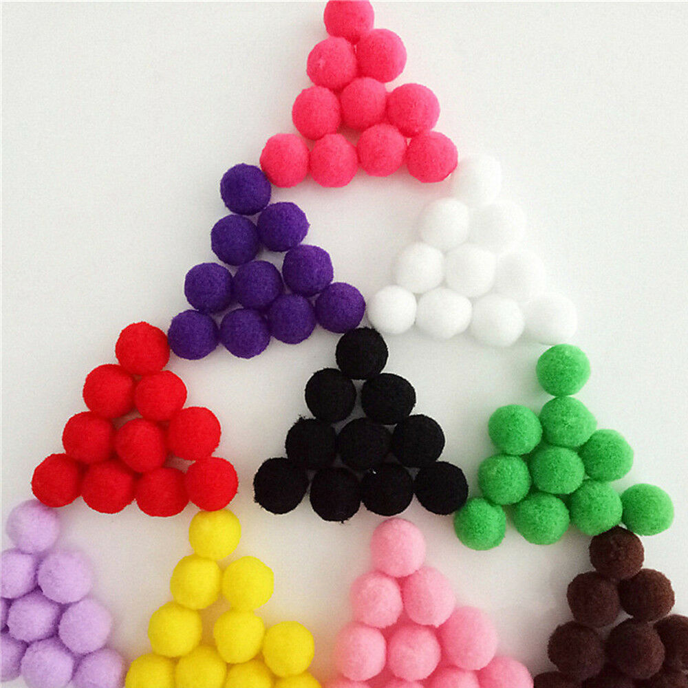 100x/set Wool Felt Balls 1cm Handmade Mixed Colours Pom Pompom Ball Kids Craft