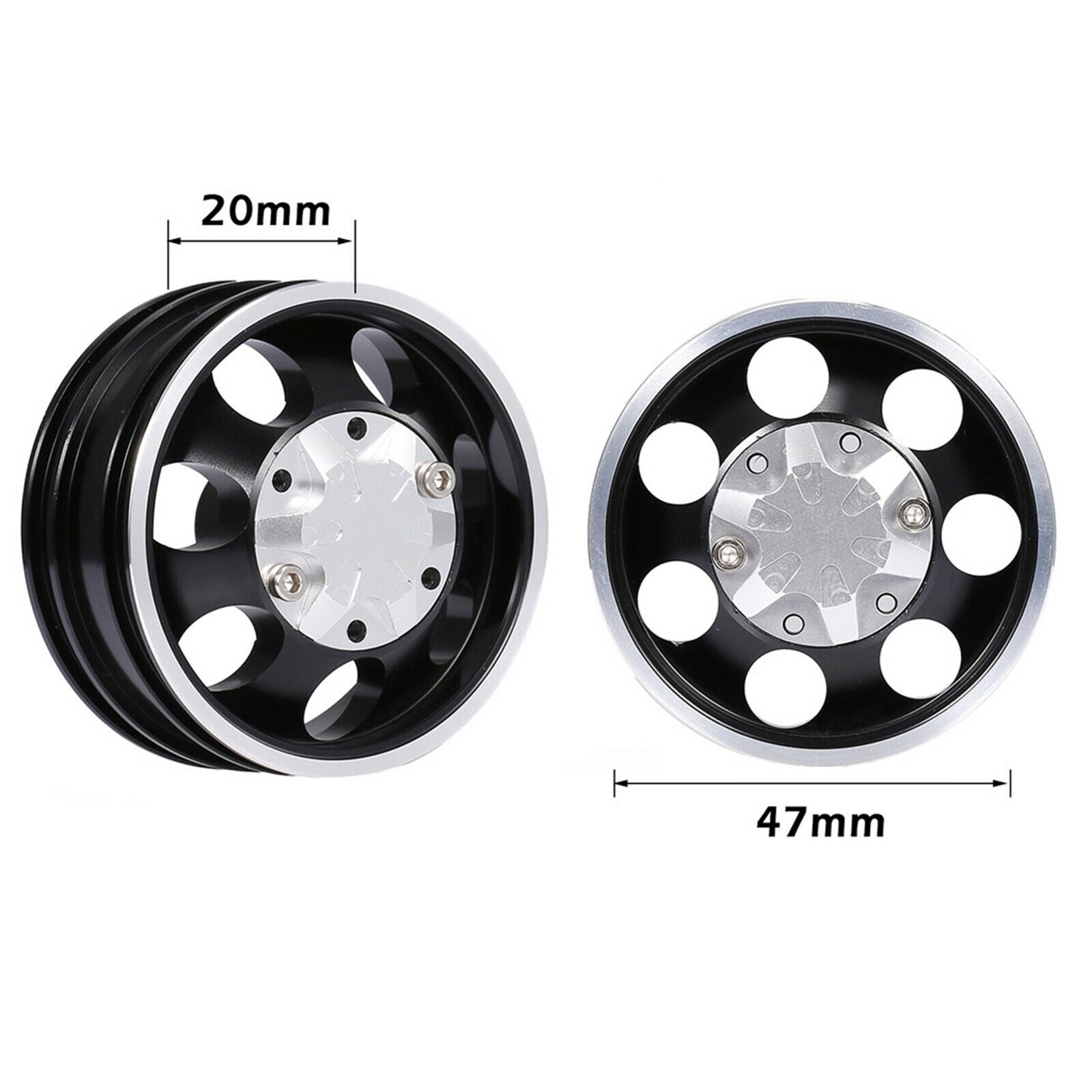 Aluminum Alloy Wheel Hub for Tamiya 1:14 Trailer Tractor CNC Parts black