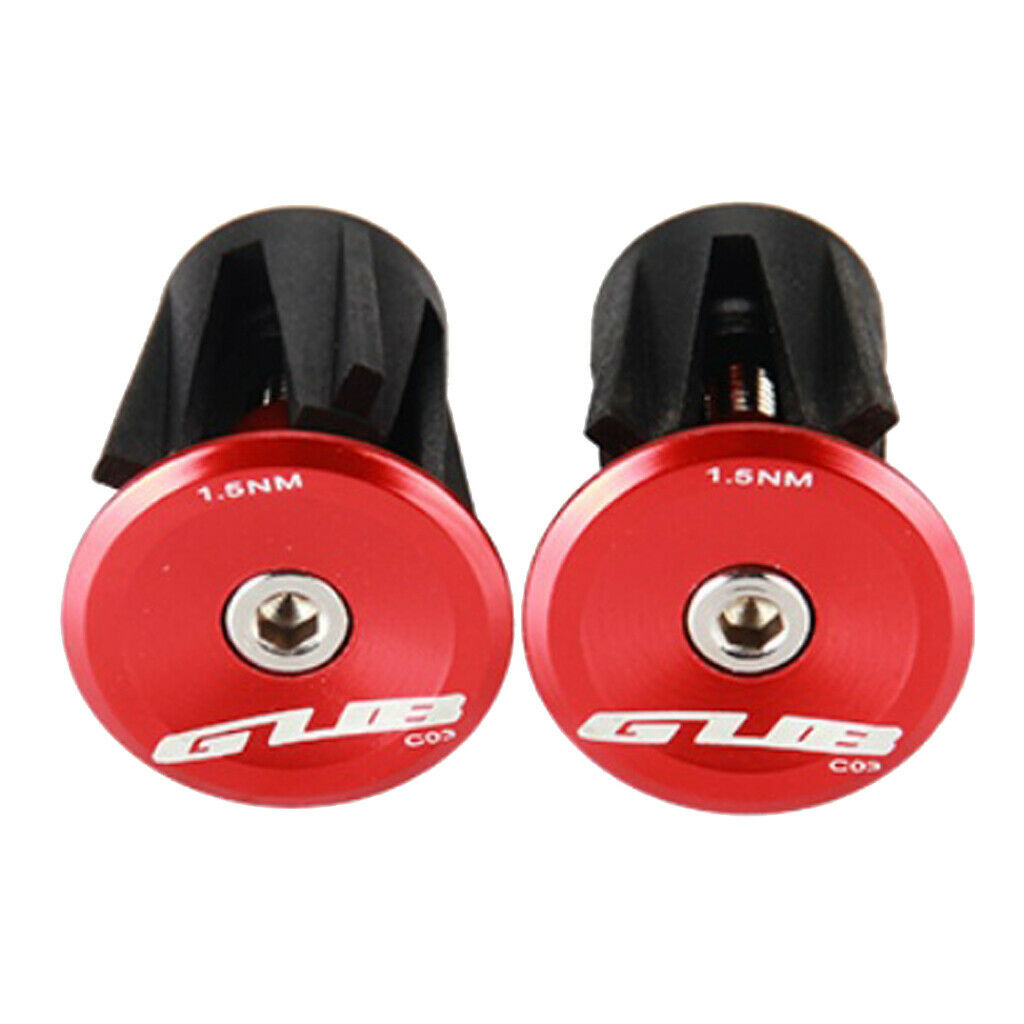2 Pieces Bike Handlebar End Stoppers Bicycle Grip Firm Handlebar Caps Red