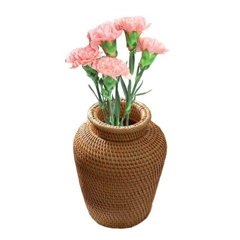 Autumn Rattan Woven Vase Art Vase Fashion Tabletop Decoration Plants Flower Pot