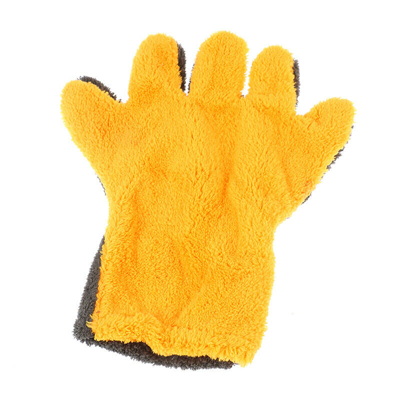 Polishing Wash Towels Plush Microfiber Washing Glove Clean Dusting Thick To KX