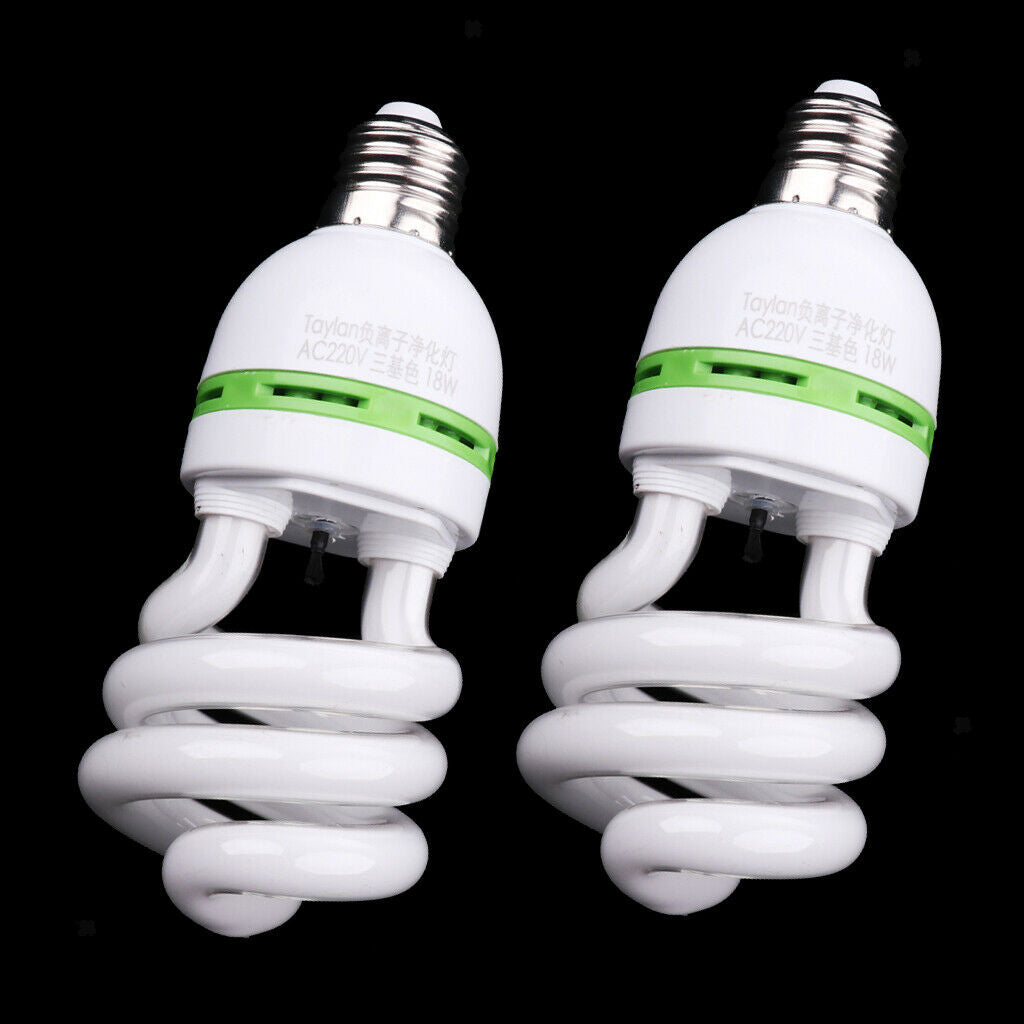 2 Pcs E27 Negative Ion Spiral Light Bulb Ionizer Anion Air Purifier Bulb 18W
