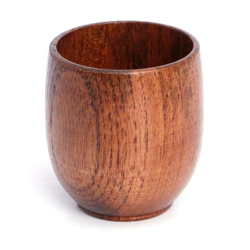 Small Traditional Handmade Natural Solid Wood Wine Cup Wooden Tea Drinking Mug