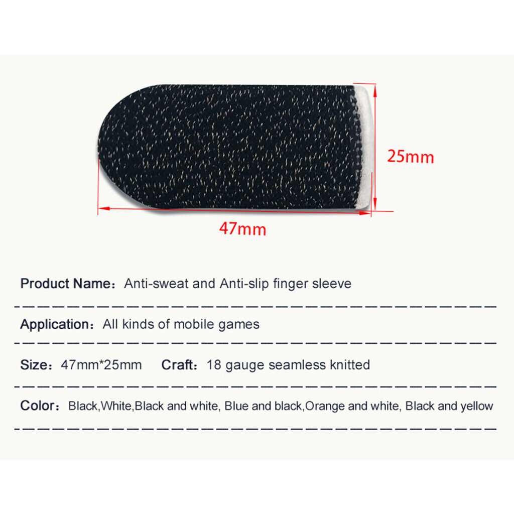 1 Pair Finger Sleeve Sweat Proof Gaming Finger Gloves Copper Fiber Black1