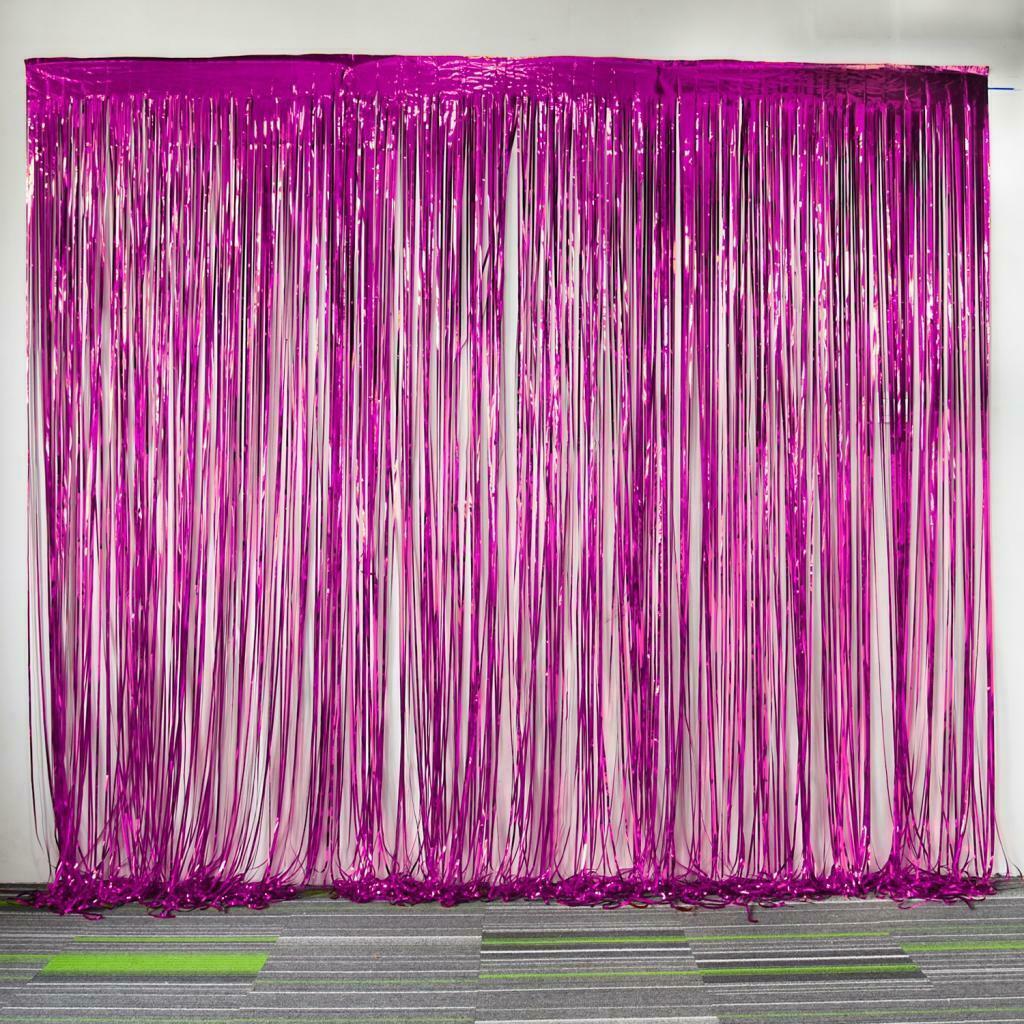 3pcs Fringe Curtain Tassel Backdrop Halloween Party Props Room Decor Purple