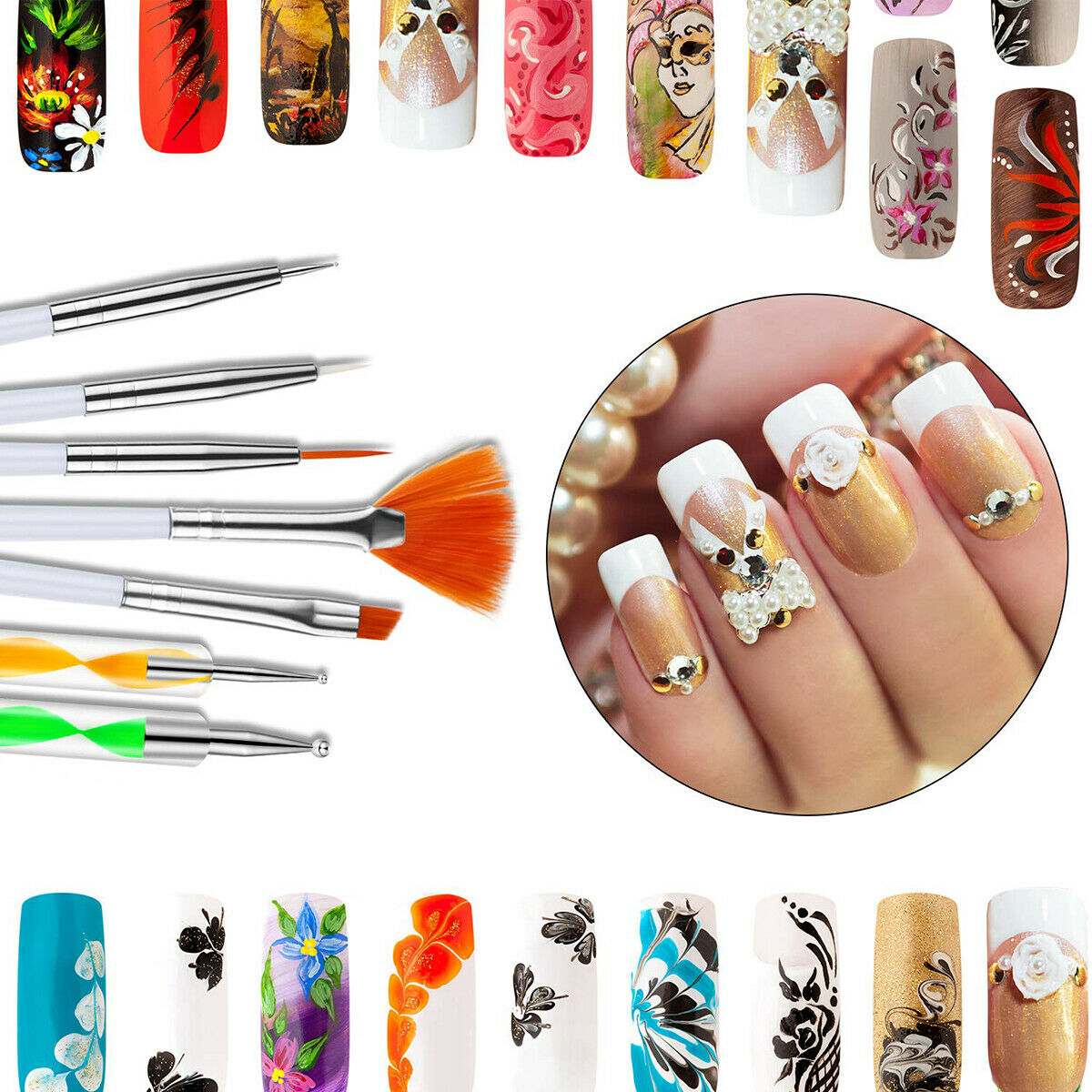 20x Nail Art Brushes Nail Art Design Painting Detailing Brushes Liner Tool Kit