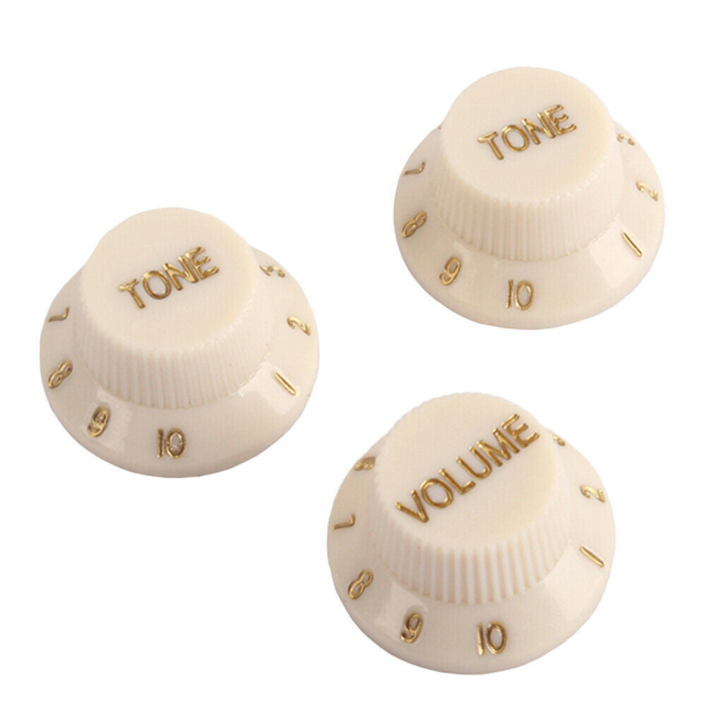 3pcs Electric Bass Guitar Volume Tone Control Knobs Dome Knobs