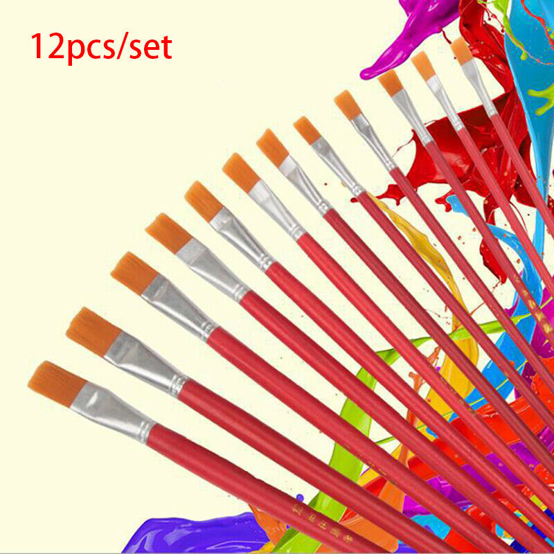 12Pcs/ Set Watercolor Painting Brush Gouache Brushes Hook Line Pen Paint BruDD