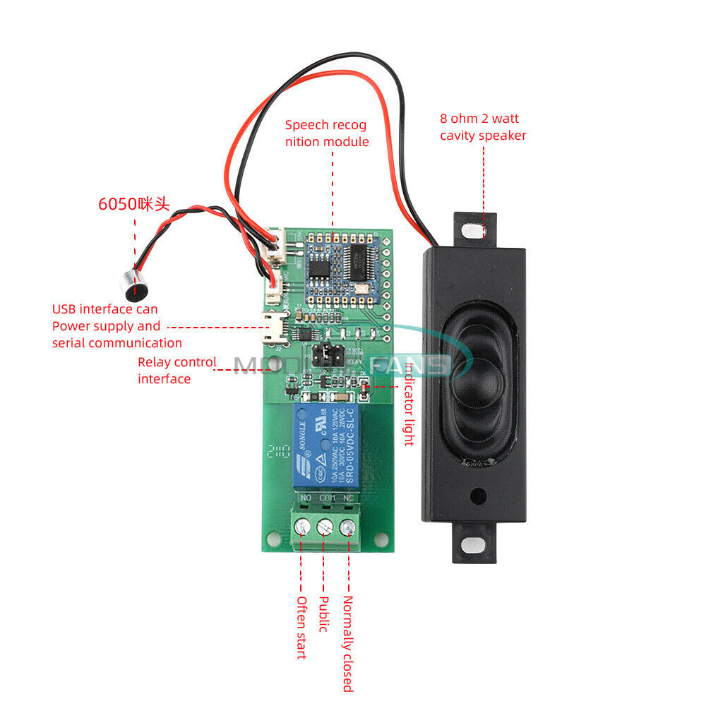 HLK-V20 Voice Recognition Control Module Custom Wake-up Voice Control Module
