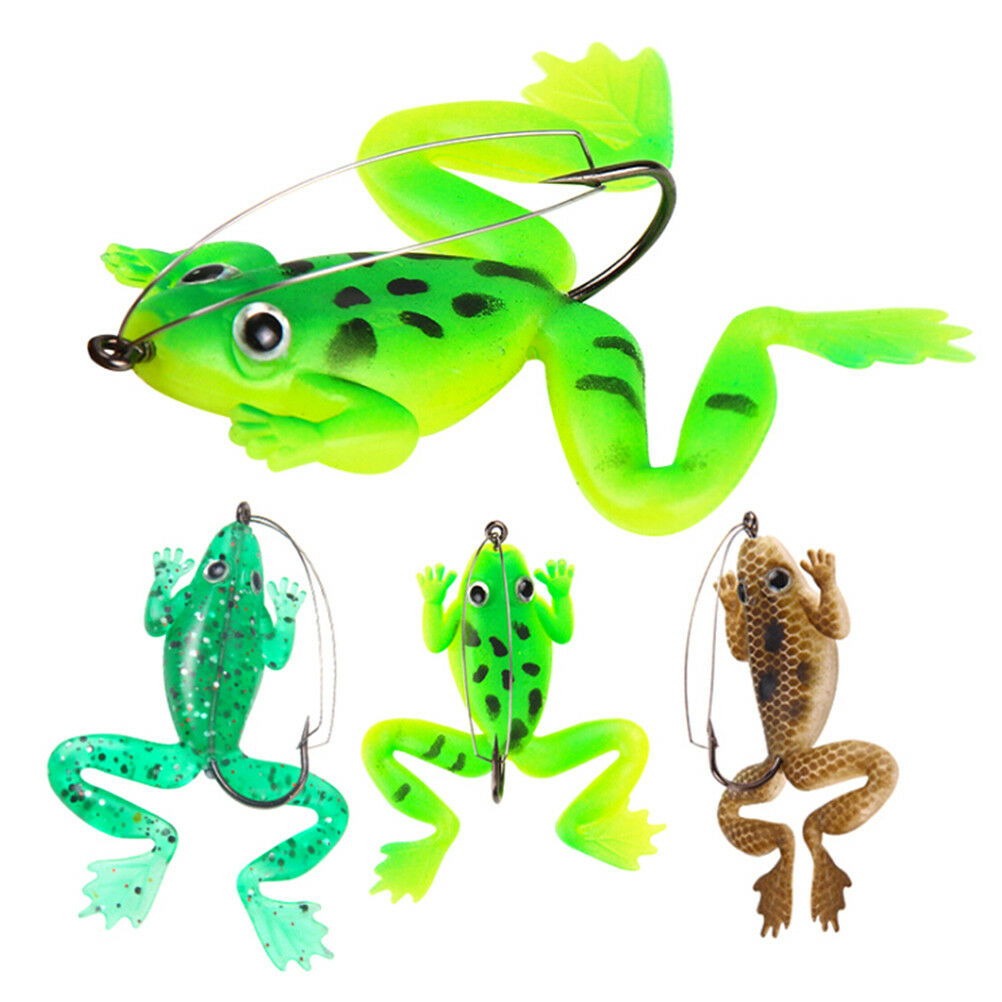 4x Artificial Frog Premium Soft Bait 60mm 5.2g Silicone Bionic Fishing Bai.l8