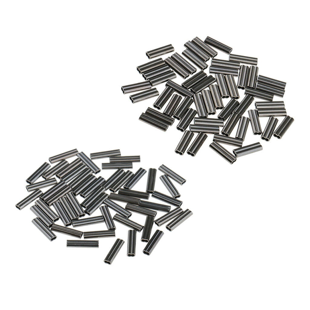 100Pcs Double Copper Fishing Line Leader Sleeves Crimp Accessories 0.8mm 1.2mm