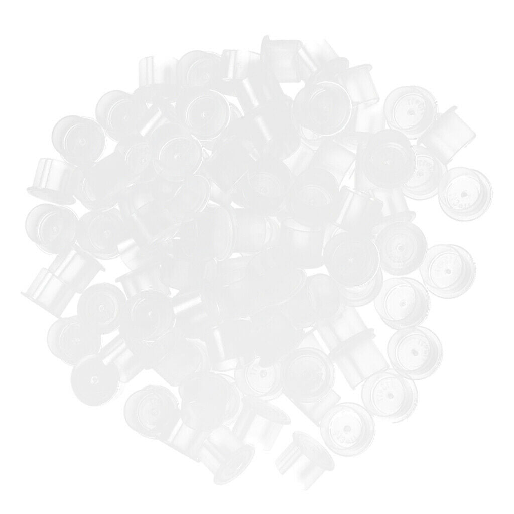 100 pieces tattoo ink cup caps plastic pots pigment container accessories
