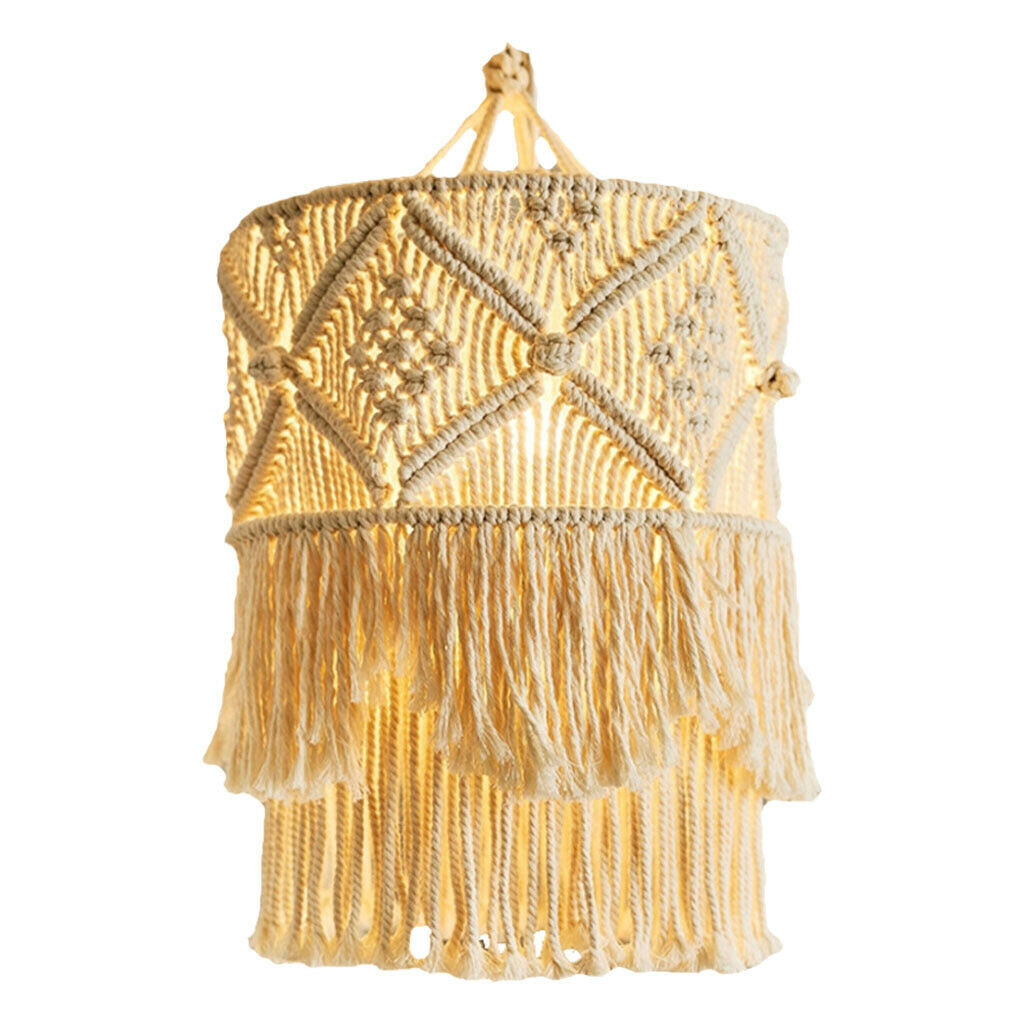 Nordic Woven Lampshade Macrame Tapestry Tassel Boho for Home Room Decors