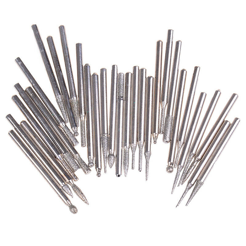 30Pcs 3mm burr bits head grinding needle carving polishing drill too mdJ TdJ SJ