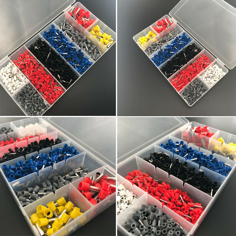 1200X Assorted Crimp Terminals Insulated Electrical Wiring Connector Copper+PVC