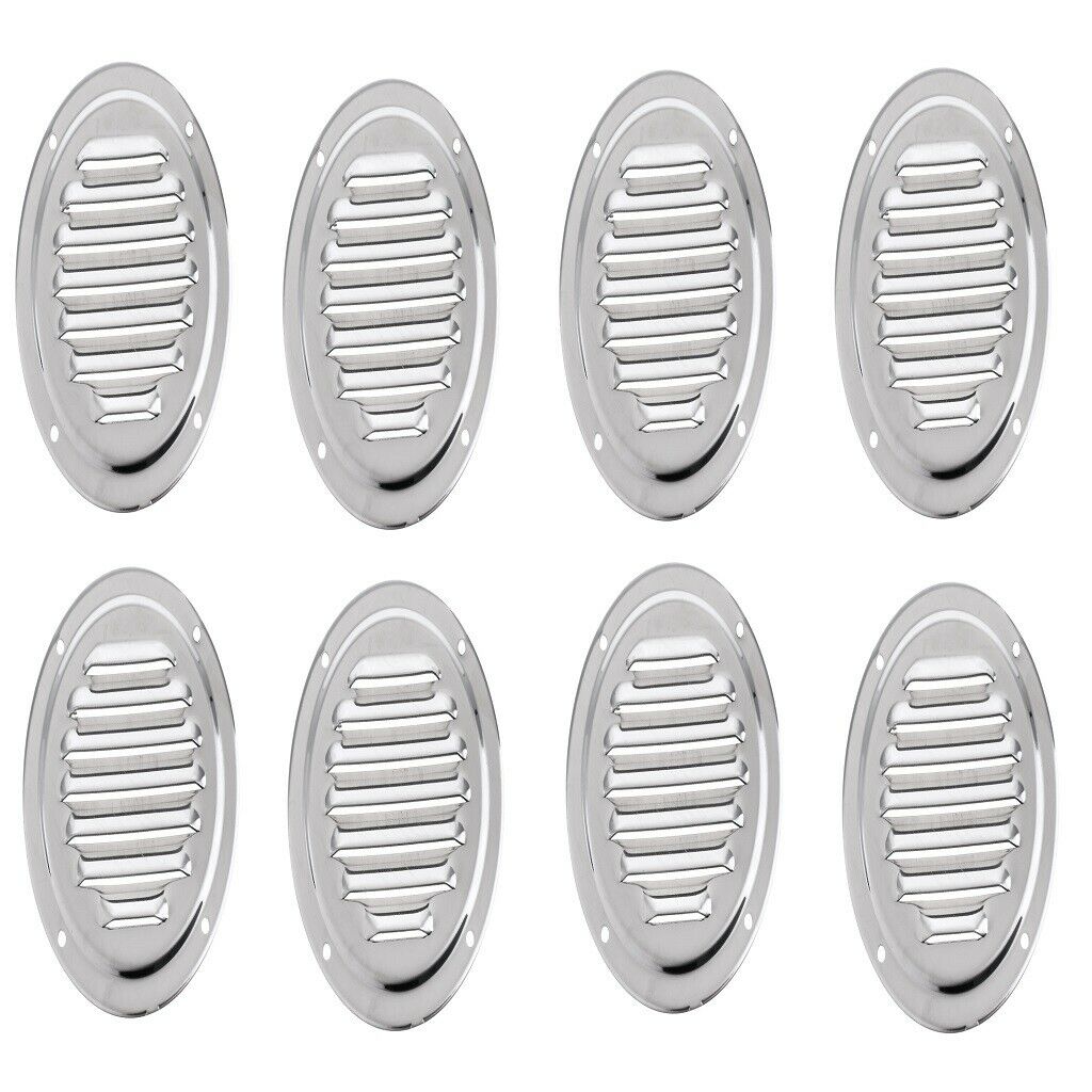 8 Pieces 10cm Stainless Steel Louvered Boat Yacht Air Vents Air Ventilation