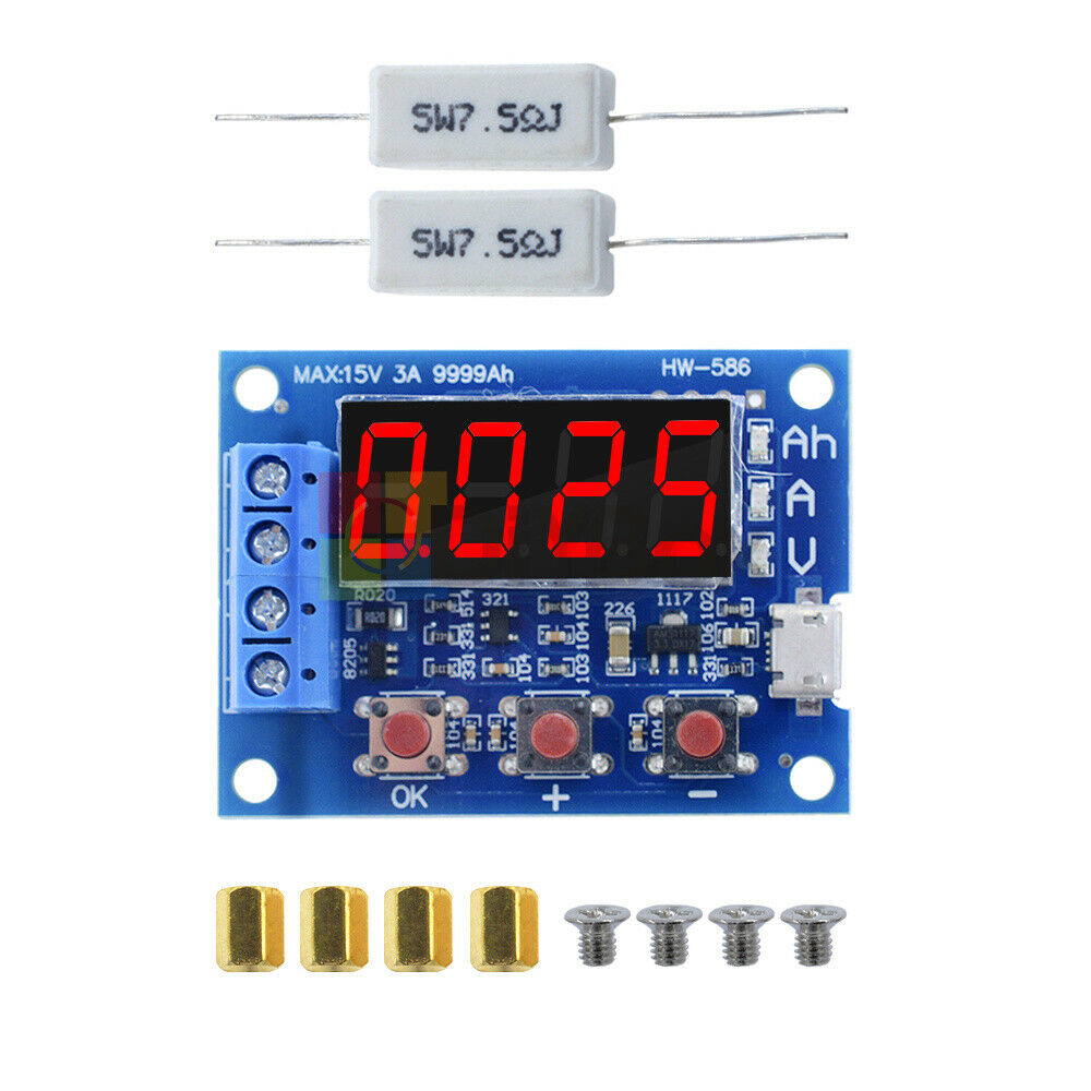 Li-ion Lithium Lead-acid Battery Capacity Meter Discharge Tester Analyzer HW-586