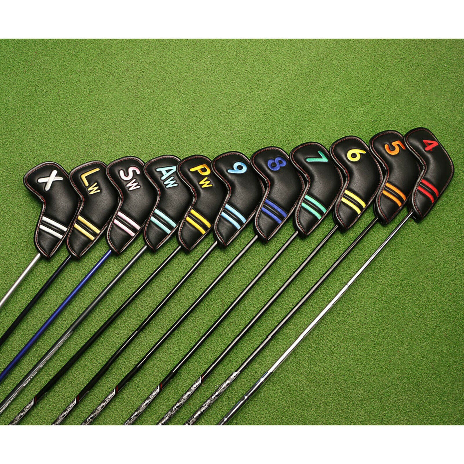 11 Pieces Golf Iron Headcover Waterproof Head Cover Wedges Protector Case
