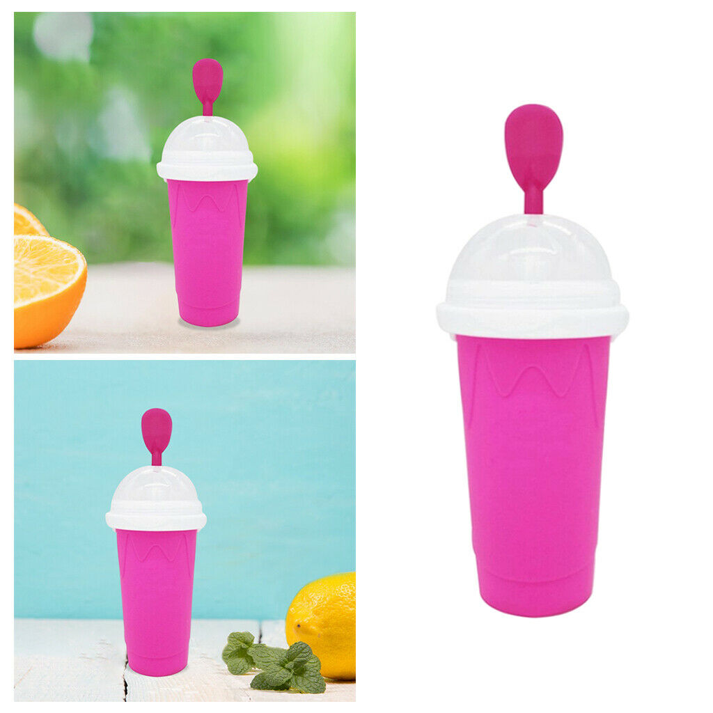 Slushy Maker Cup DIY Silica Squeeze Cup Summer Smoothie Maker Slush Cup Red