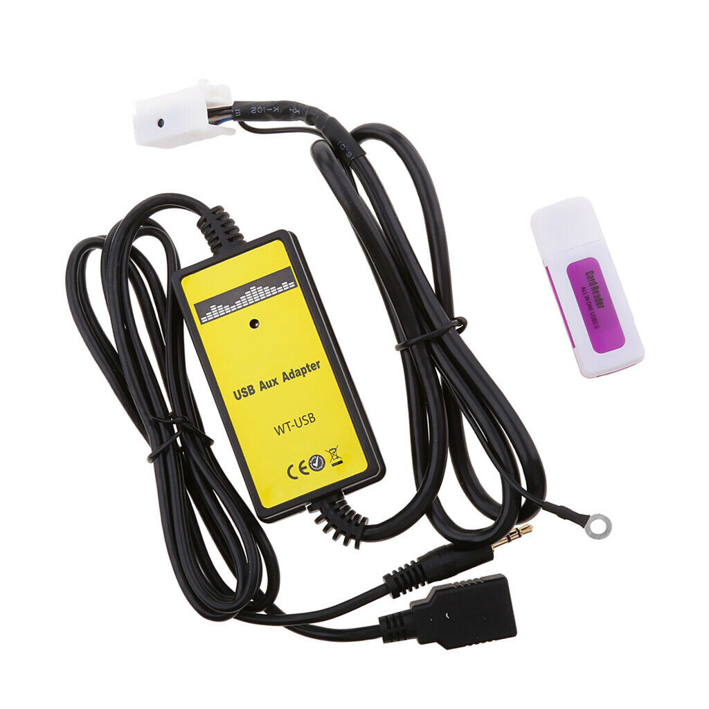 Car USB 3.5mm MP3 Player Interface 2X6Pin Adapter AUX In Input