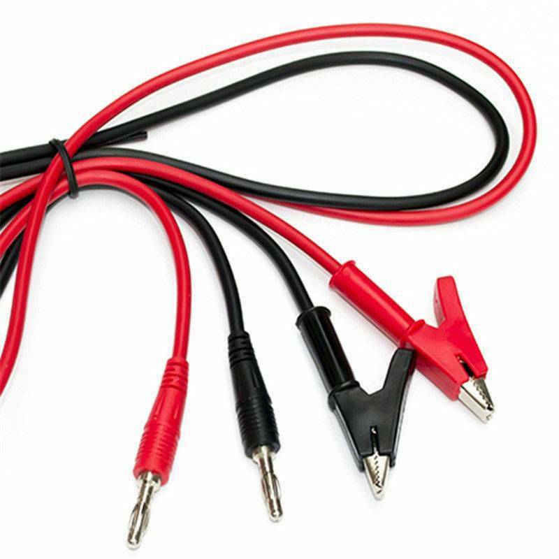 HOT Test Wire Probe Lead Silicone Banana Plug to Crocodile Alligator Clip 102cm