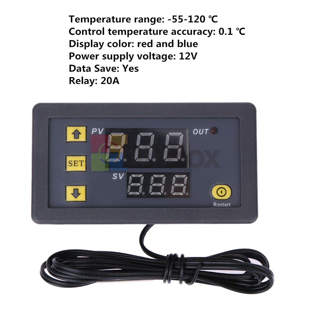W3230 LCD Digital Thermostat Temperature Controller Meter Regulator 20A