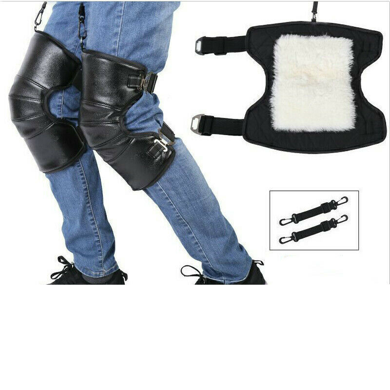 Sheepskin Wool Thermal Knee Joints Warmers Flexible PU Winter Pads Protector New