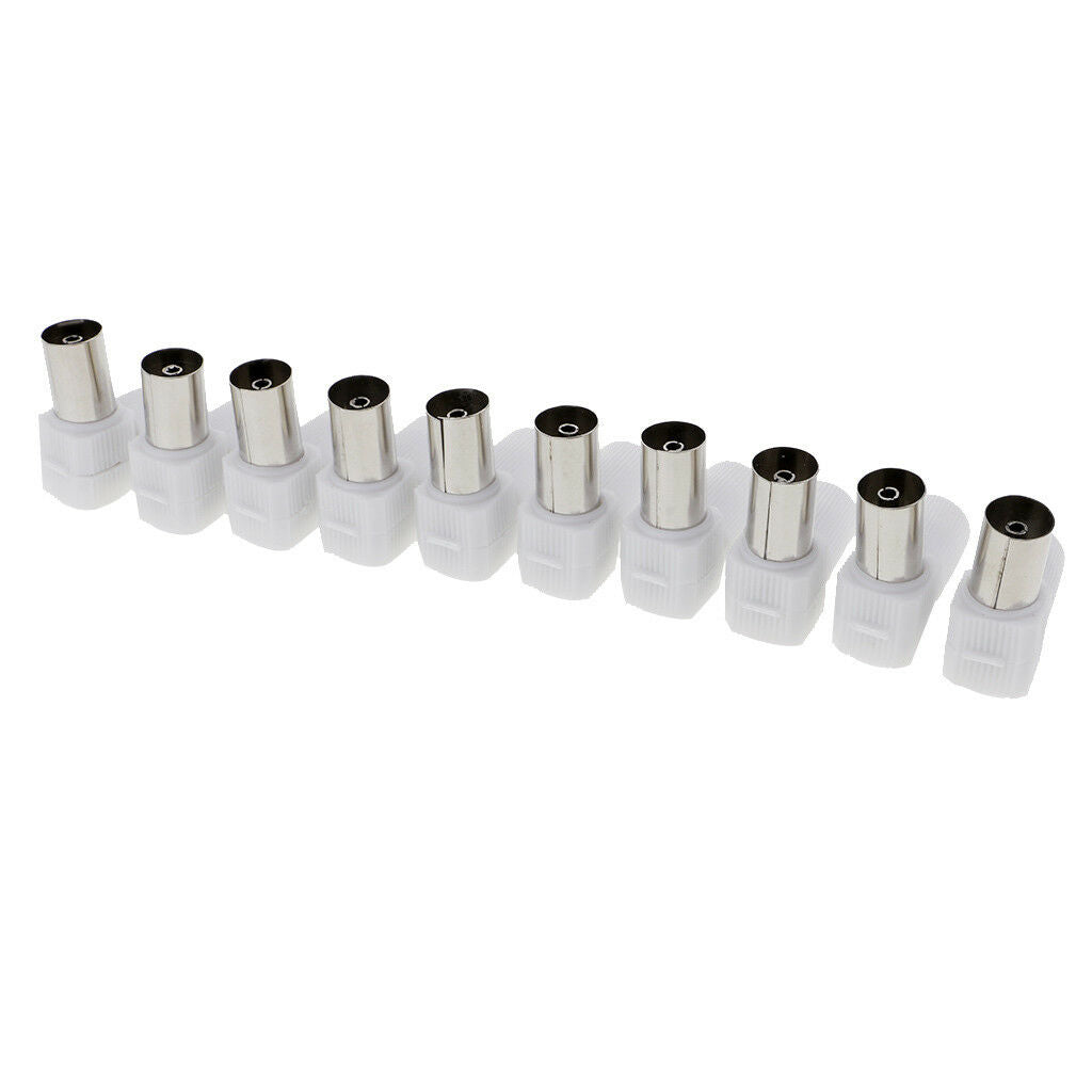 Right Angle 10x RF Female+10x RF Male Plug Coaxial Connector for TV Aerial