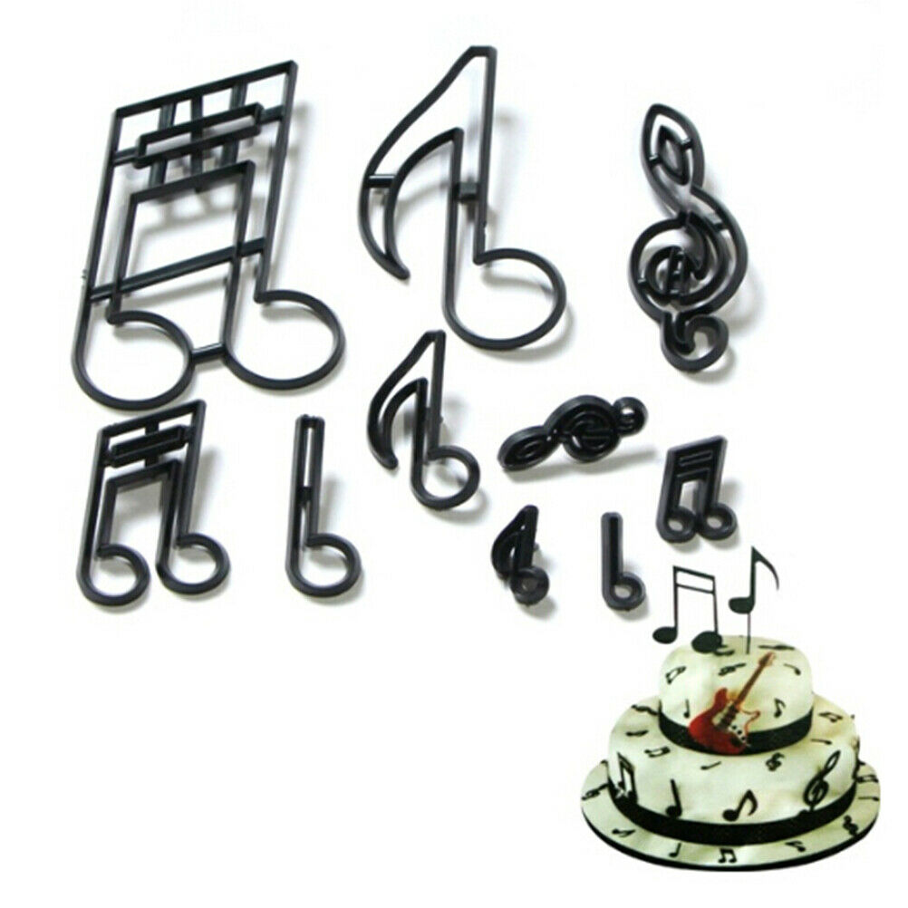 10PCS/set Music Notes Cookie Cutter Plastic Sugarcraft Fondant Cutter HqSJCA