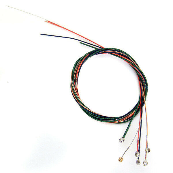 Set Of 6pcs Colorful Copper Metal Strings For Acoustic Guitar Parts Accessory