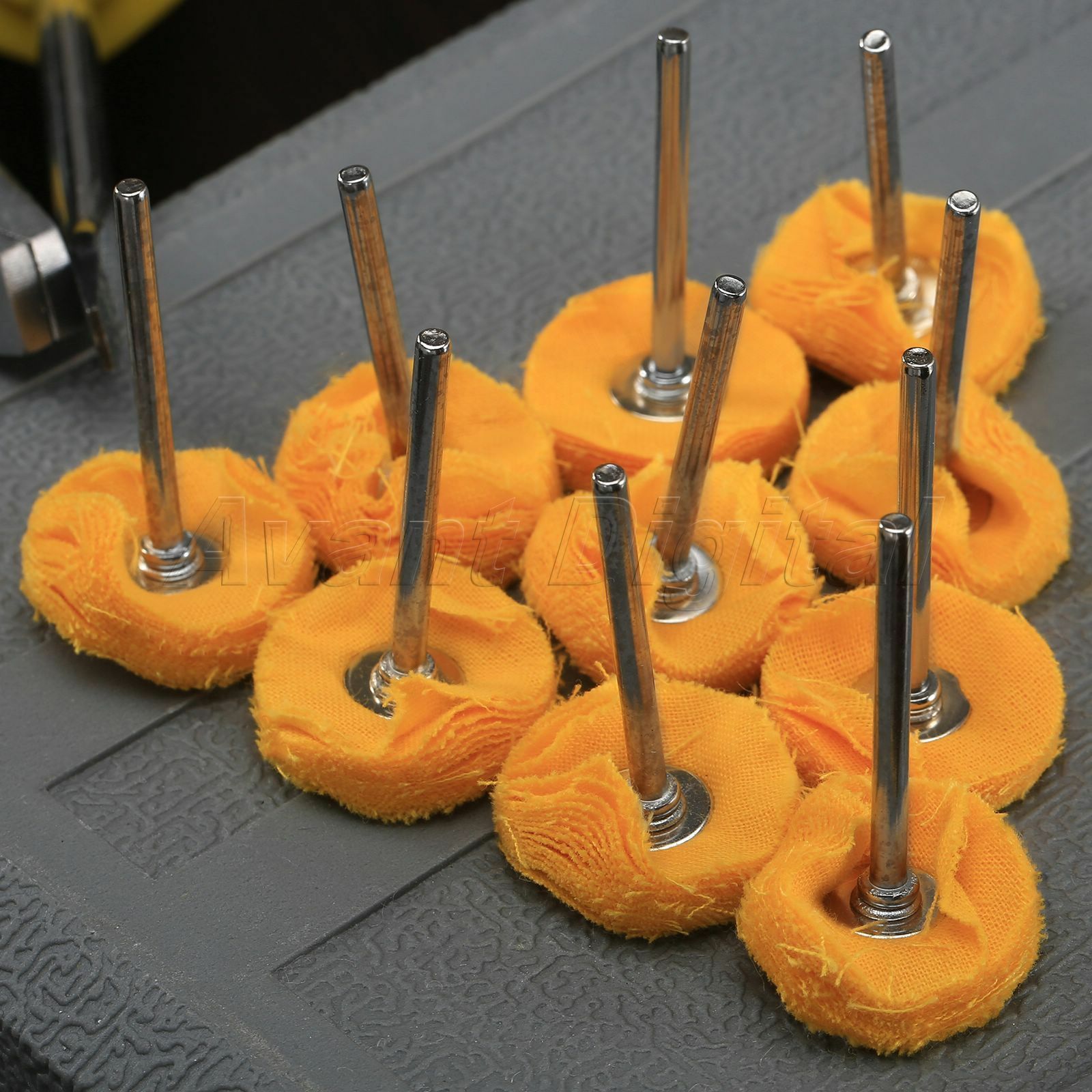 10Pcs Polishing Yellow Cloth Round Wheel 25mm Brushes for Power Rotary Craft